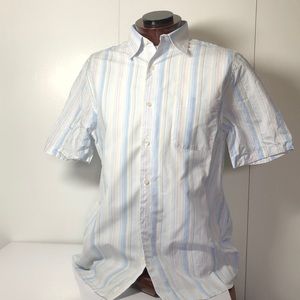 John W Nordstrom L short sleeve button up striped
